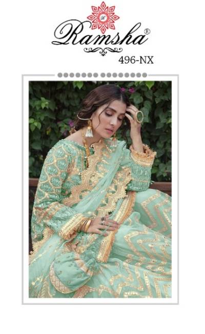 R 496 Nx By Ramsha Designer Lehenga Style Festive Wear Suit Collection